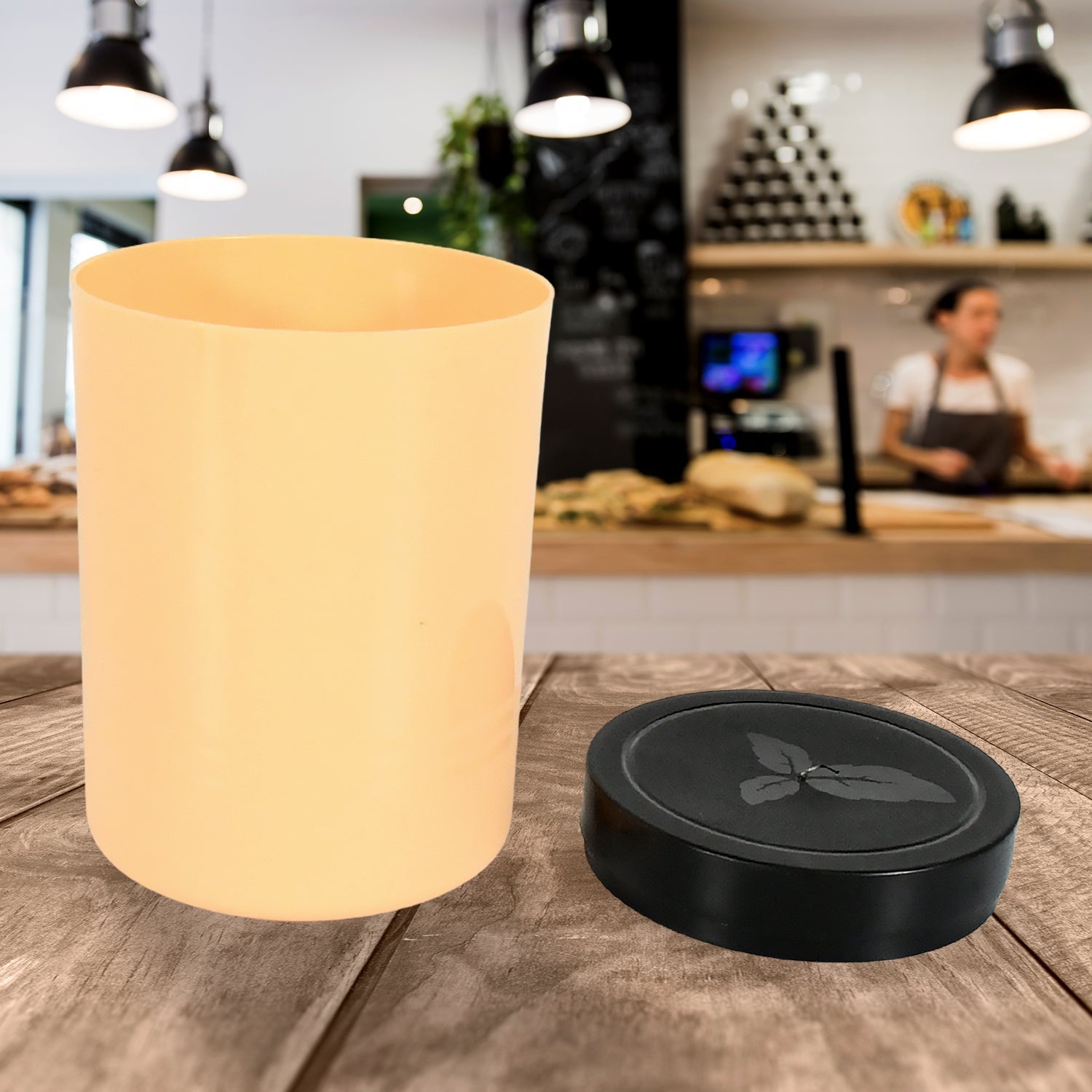 Accurate Seal Tea Sugar Coffee Container, Plastic Damru Shaped Tea, Coffee, Sugar Canisters Jar, New Airtight Food Seal Containers for Salt, Dry Fruit, Grocery 2 Section (800 ML Approx) Accurate Seal Tea Sugar Coffee Container, Plastic Damru Shaped Tea, Coffee, Sugar Canisters Jar, New Airtight Food Seal Containers for Salt, Dry Fruit, Grocery 2 Section (800 ML Approx)